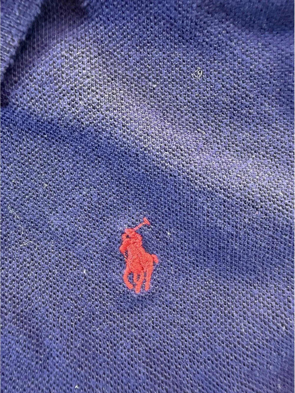 Polo Ralph Lauren Boys Polo Shirt Size S Navy Blue Pique Mesh Short Sleeve GUC